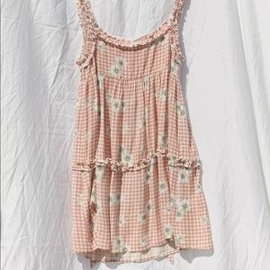 UO/Dress Forum Floral Ruffle Tie Back Mini Dress